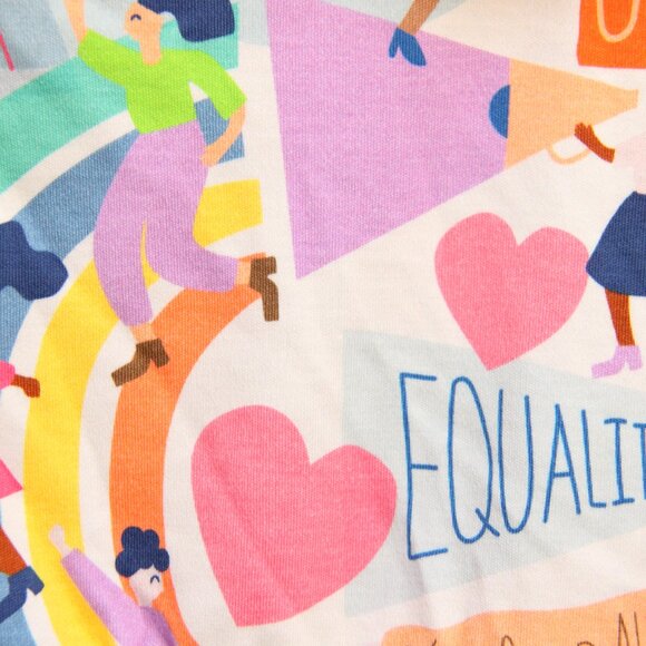 Piccolina Rolled Sleeve Cuffed Short Sleeve Dress, Activism 8 - Picture 2 of 3